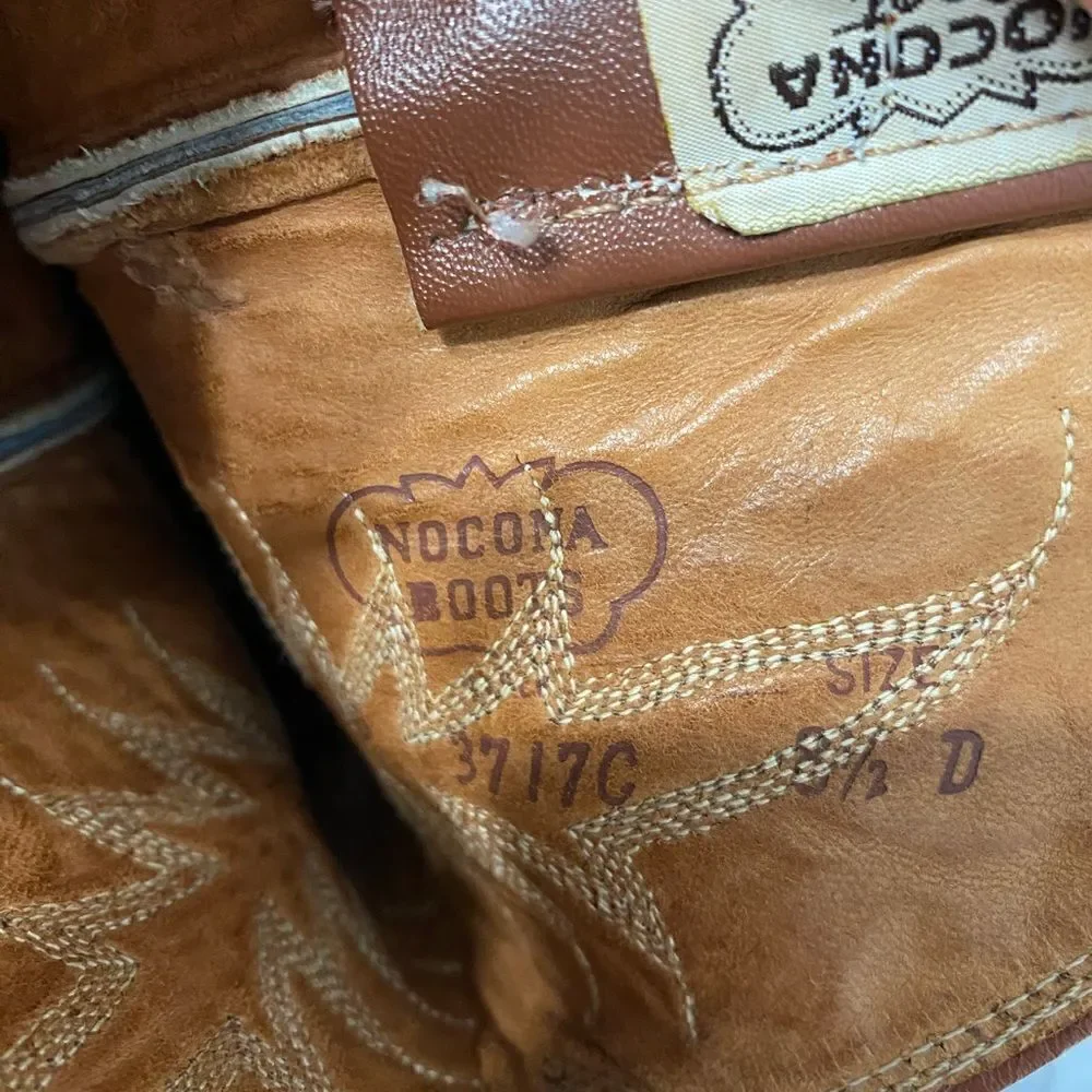 NOCONA Cowboy Leather Boots Men Size 8.5